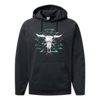 Boho Cow Skull Performance Fleece Hoodie