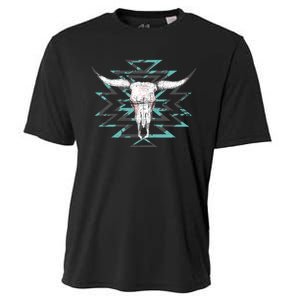 Boho Cow Skull Cooling Performance Crew T-Shirt