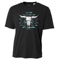 Boho Cow Skull Cooling Performance Crew T-Shirt