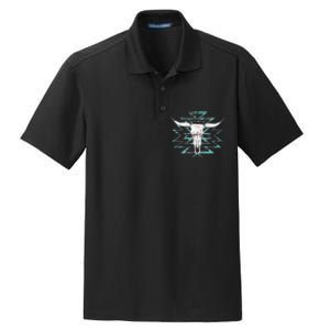 Boho Cow Skull Dry Zone Grid Polo