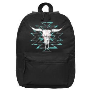 Boho Cow Skull 16 in Basic Backpack