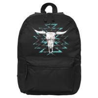 Boho Cow Skull 16 in Basic Backpack