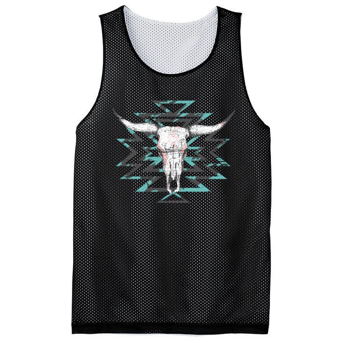 Boho Cow Skull Mesh Reversible Basketball Jersey Tank