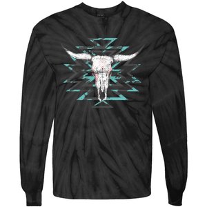 Boho Cow Skull Tie-Dye Long Sleeve Shirt