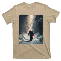 Bigfoot Christmas Santa Claus Funny Xmas Tree Sasquatch T-Shirt