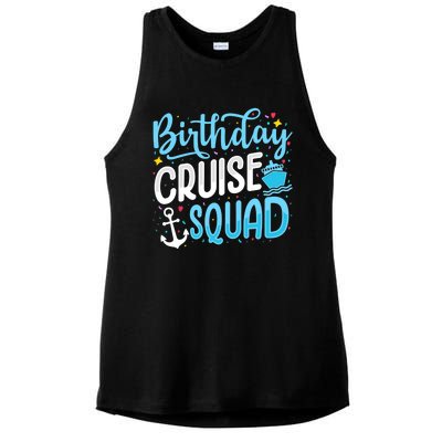 Birthday Cruise Squad Cruising Vacation Funny Crew Ladies PosiCharge Tri-Blend Wicking Tank