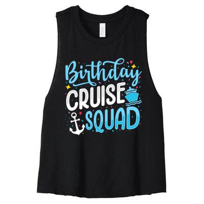 Birthday Cruise Squad Cruising Vacation Funny Crew Women's Racerback Cropped Tank