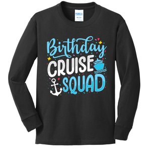 Birthday Cruise Squad Cruising Vacation Funny Crew Kids Long Sleeve Shirt