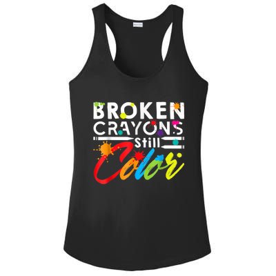 Broken Crayons Still Color Mental Health Awareness Ladies PosiCharge Competitor Racerback Tank