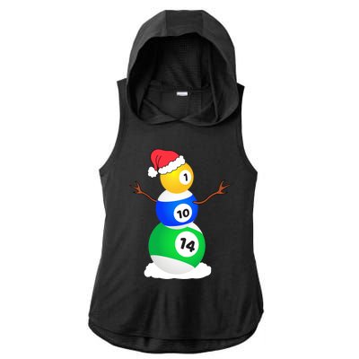 Billiards Christmas Snow Cool Gift Pool Player Christmas Pjs Gift Ladies PosiCharge Tri-Blend Wicking Draft Hoodie Tank