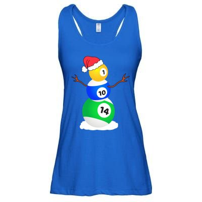 Billiards Christmas Snow Cool Gift Pool Player Christmas Pjs Gift Ladies Essential Flowy Tank