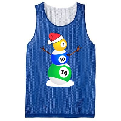 Billiards Christmas Snow Cool Gift Pool Player Christmas Pjs Gift Mesh Reversible Basketball Jersey Tank