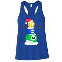 Billiards Christmas Snow Cool Gift Pool Player Christmas Pjs Gift Women's Racerback Tank