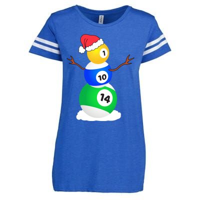 Billiards Christmas Snow Cool Gift Pool Player Christmas Pjs Gift Enza Ladies Jersey Football T-Shirt