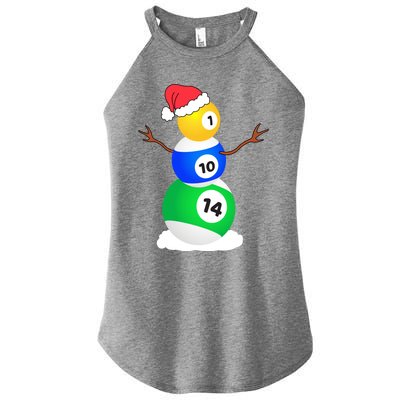 Billiards Christmas Snow Cool Gift Pool Player Christmas Pjs Gift Women's Perfect Tri Rocker Tank