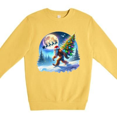 Bigfoot Christmas Santa Holiday Sasquatch Xmas Premium Crewneck Sweatshirt