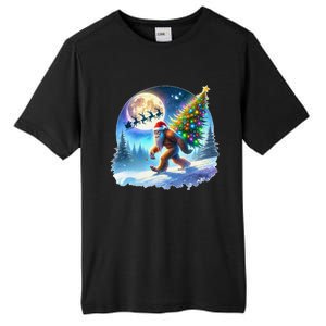 Bigfoot Christmas Santa Holiday Sasquatch Xmas Tall Fusion ChromaSoft Performance T-Shirt