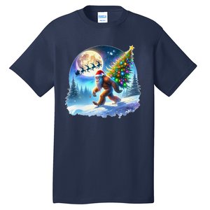 Bigfoot Christmas Santa Holiday Sasquatch Xmas Tall T-Shirt