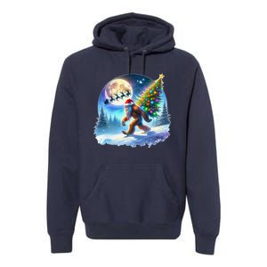 Bigfoot Christmas Santa Holiday Sasquatch Xmas Premium Hoodie