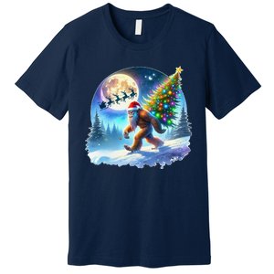 Bigfoot Christmas Santa Holiday Sasquatch Xmas Premium T-Shirt