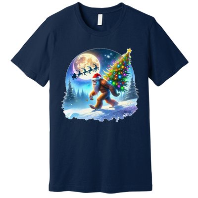 Bigfoot Christmas Santa Holiday Sasquatch Xmas Premium T-Shirt