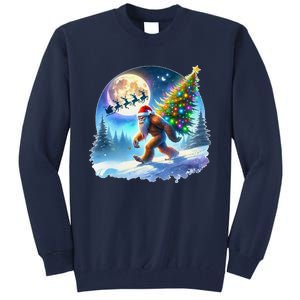 Bigfoot Christmas Santa Holiday Sasquatch Xmas Tall Sweatshirt