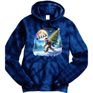 Bigfoot Christmas Santa Holiday Sasquatch Xmas Tie Dye Hoodie