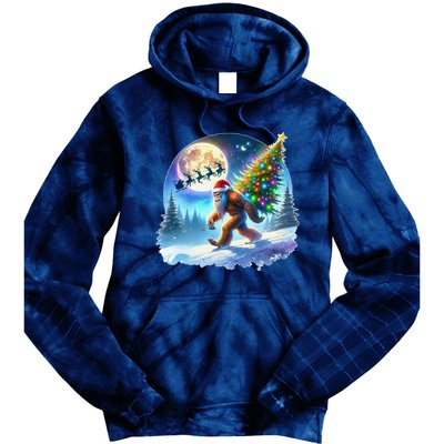 Bigfoot Christmas Santa Holiday Sasquatch Xmas Tie Dye Hoodie