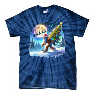 Bigfoot Christmas Santa Holiday Sasquatch Xmas Tie-Dye T-Shirt