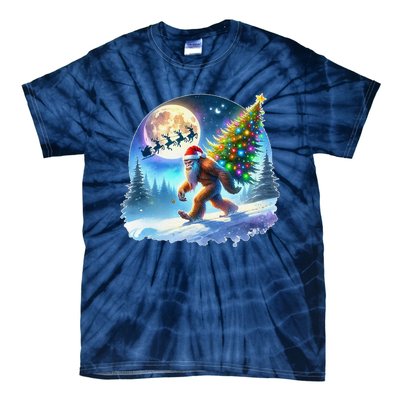 Bigfoot Christmas Santa Holiday Sasquatch Xmas Tie-Dye T-Shirt