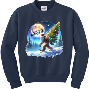 Bigfoot Christmas Santa Holiday Sasquatch Xmas Kids Sweatshirt