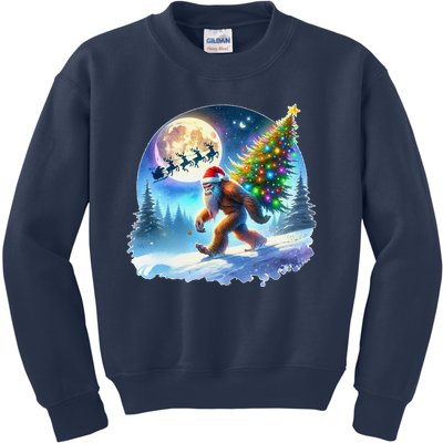 Bigfoot Christmas Santa Holiday Sasquatch Xmas Kids Sweatshirt