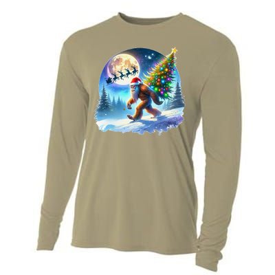 Bigfoot Christmas Santa Holiday Sasquatch Xmas Cooling Performance Long Sleeve Crew