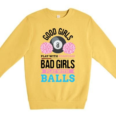 Billiards Cue Sport Game Pool Balls Billiard Player Gift Cute Gift Premium Crewneck Sweatshirt