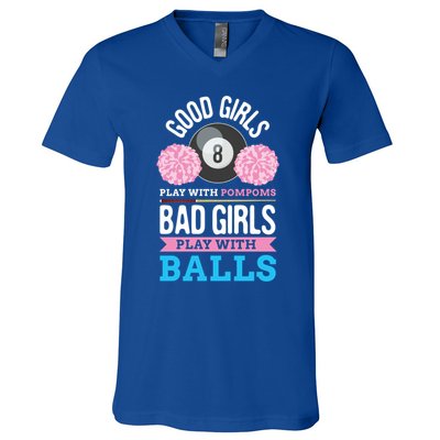 Billiards Cue Sport Game Pool Balls Billiard Player Gift Cute Gift V-Neck T-Shirt