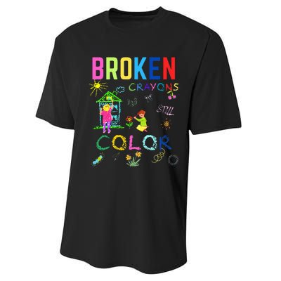 broke c.rayons still color Mental Health Awareness Performance Sprint T-Shirt