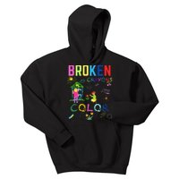 broke c.rayons still color Mental Health Awareness Kids Hoodie