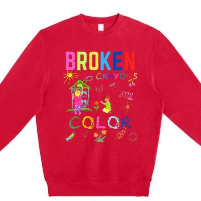 broke c.rayons still color Mental Health Awareness Premium Crewneck Sweatshirt