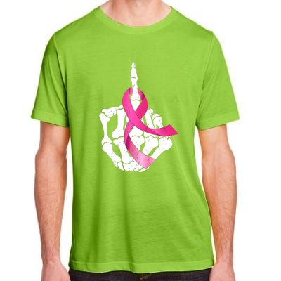 Breast Cancer Skeleton Hand Fuck Pink Funny Awareness Adult ChromaSoft Performance T-Shirt