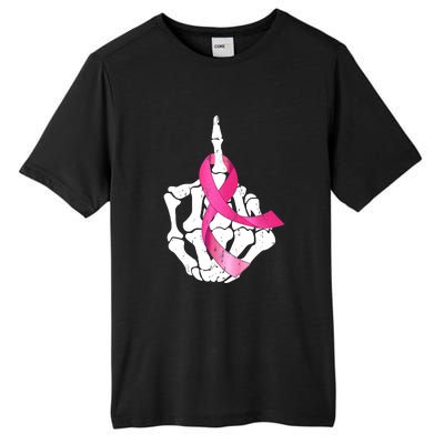 Breast Cancer Skeleton Hand Fuck Pink Funny Awareness Tall Fusion ChromaSoft Performance T-Shirt