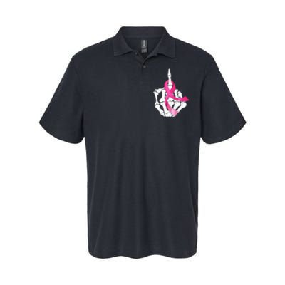 Breast Cancer Skeleton Hand Fuck Pink Funny Awareness Softstyle Adult Sport Polo