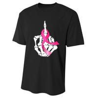 Breast Cancer Skeleton Hand Fuck Pink Funny Awareness Performance Sprint T-Shirt