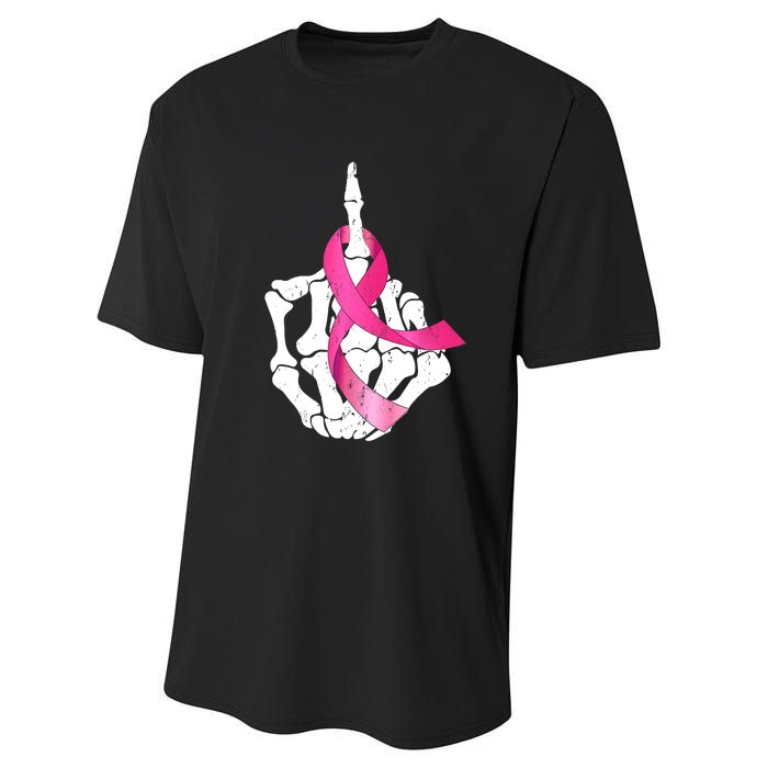 Breast Cancer Skeleton Hand Fuck Pink Funny Awareness Performance Sprint T-Shirt