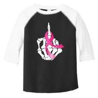 Breast Cancer Skeleton Hand Fuck Pink Funny Awareness Toddler Fine Jersey T-Shirt