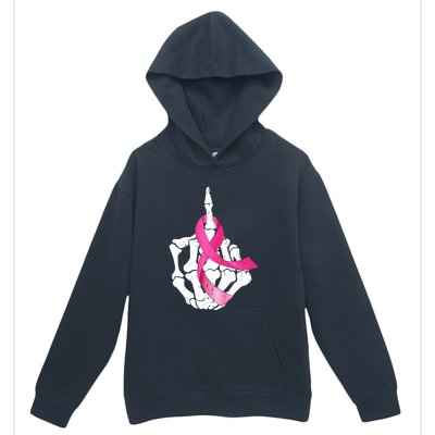 Breast Cancer Skeleton Hand Fuck Pink Funny Awareness Urban Pullover Hoodie