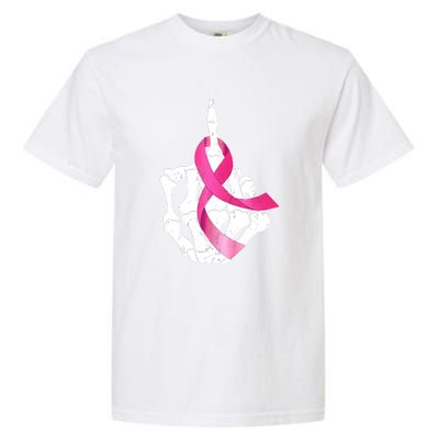 Breast Cancer Skeleton Hand Fuck Pink Funny Awareness Garment-Dyed Heavyweight T-Shirt