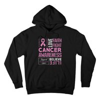 Breast Cancer Strength Courage and Faith Hoodie