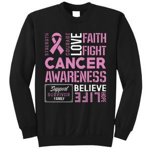 Breast Cancer Strength Courage and Faith Sweatshirt