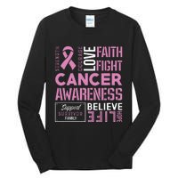 Breast Cancer Strength Courage and Faith Tall Long Sleeve T-Shirt