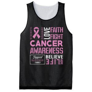 Breast Cancer Strength Courage and Faith Mesh Reversible Basketball Jersey Tank